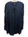 Haute Hippie Size XS Navy Blue Polyester Satin Long Bell Sleeve Shift Dress Navy Blue / XS