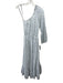 ML Monique Lhuillier Size XS Blue & White Polyester One Shoulder Floral Dress Blue & White / XS