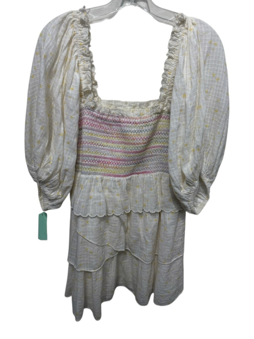 Loveshackfancy Size XS Cream White & Multi Cotton Smocked Star Print Dress Cream White & Multi / XS
