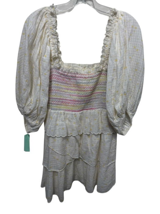 Loveshackfancy Size XS Cream White & Multi Cotton Smocked Star Print Dress Cream White & Multi / XS