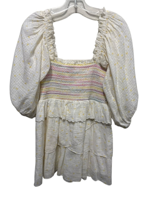 Loveshackfancy Size XS Cream White & Multi Cotton Smocked Star Print Dress Cream White & Multi / XS