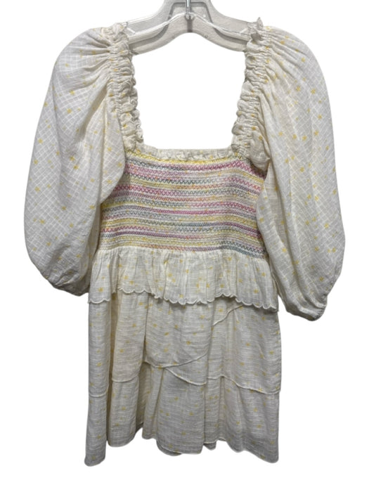Loveshackfancy Size XS Cream White & Multi Cotton Smocked Star Print Dress Cream White & Multi / XS