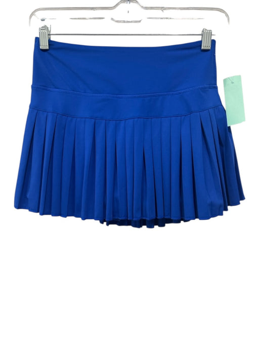 Goldhinge Size Est M Blue No Fabric Tag Elastic Waistband Pleated Athletic Skirt Blue / Est M