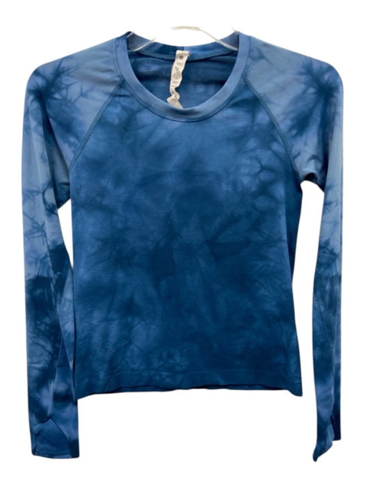 Lululemon Size 4 Blue & Gray Nylon Long Sleeve Marbled Top Blue & Gray / 4