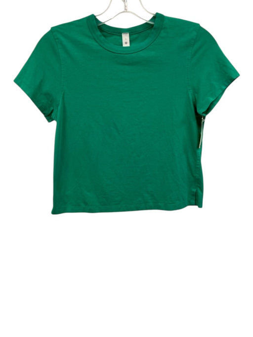 Lululemon Size 2 Green Cotton Blend Short Sleeve T Shirt Top Green / 2