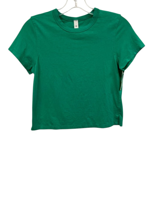 Lululemon Size 2 Green Cotton Blend Short Sleeve T Shirt Top Green / 2