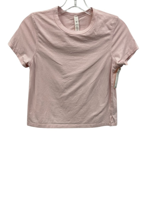 Lululemon Size 2 Pink Cotton Blend Short Sleeve T Shirt Top Pink / 2