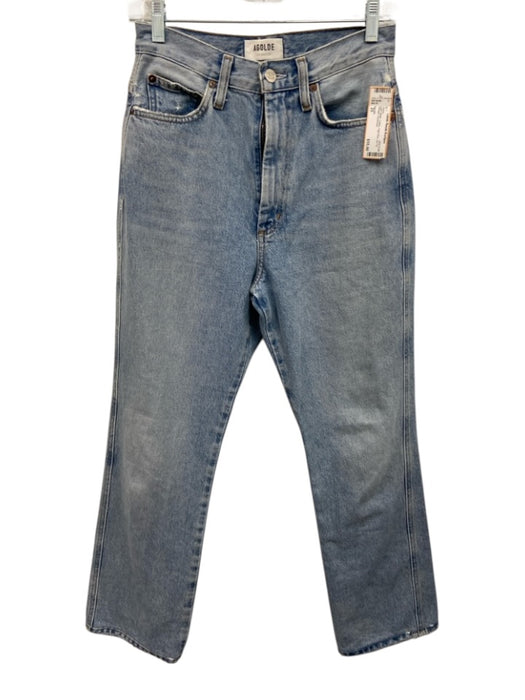 Agolde Size 25 Light Wash Cotton High Rise Zip Fly Straight Jeans Light Wash / 25