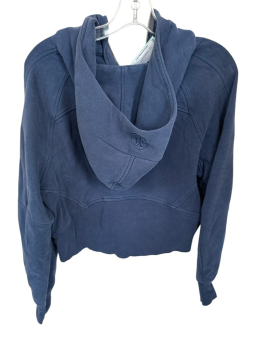 Lululemon Size M/L Navy Cotton Blend Half Zip Cropped Athletic Hoodie Navy / M/L