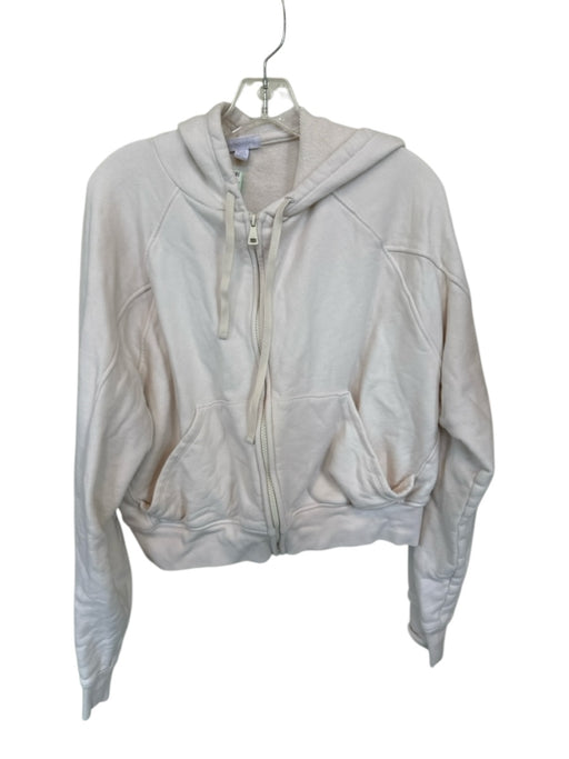 Beyond Yoga Size M Cream Cotton Full Zip Long Sleeve Athletic Hoodie Cream / M