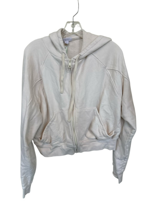 Beyond Yoga Size M Cream Cotton Full Zip Long Sleeve Athletic Hoodie Cream / M