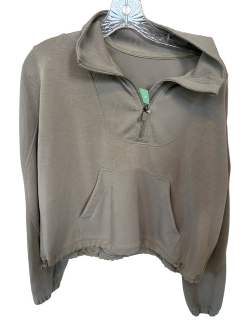 Lululemon Size 10 Taupe Long Sleeve Half Zip Cropped Athletic Jacket Taupe / 10