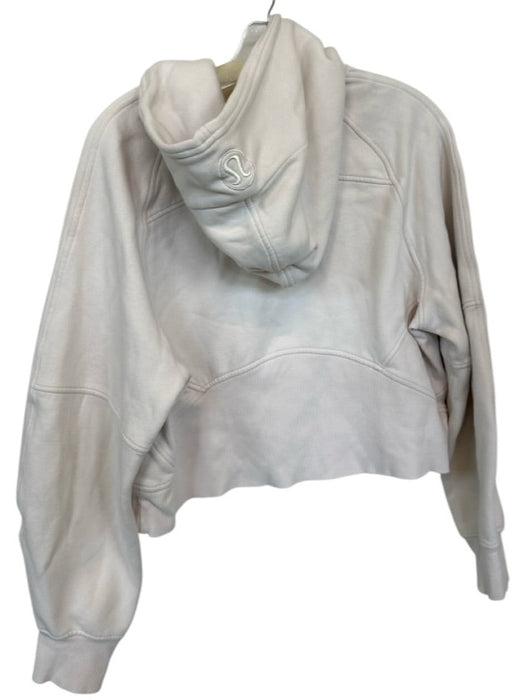 Lululemon Size M/L Bone Cotton Blend Half Zip Cropped Athletic Hoodie Bone / M/L