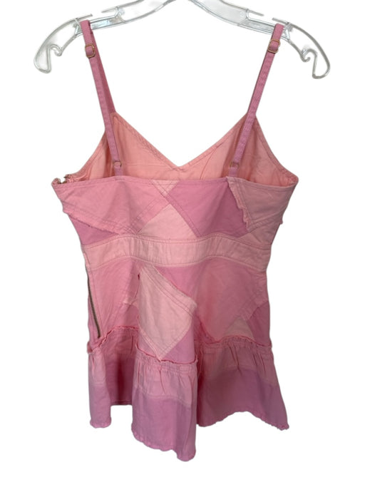 Loveshackfancy Size 6 Pink Cotton Spaghetti Strap Patchwork Side Zip Dress Pink / 6