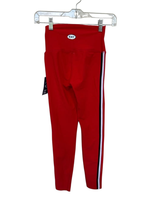 Ray the Brand Size S Red & White Nylon Blend High Waist Side Stripe Leggings Red & White / S