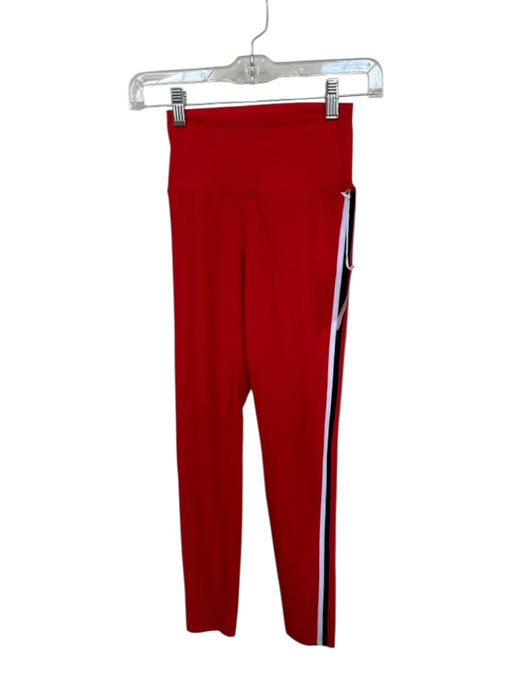 Ray the Brand Size S Red & White Nylon Blend High Waist Side Stripe Leggings Red & White / S