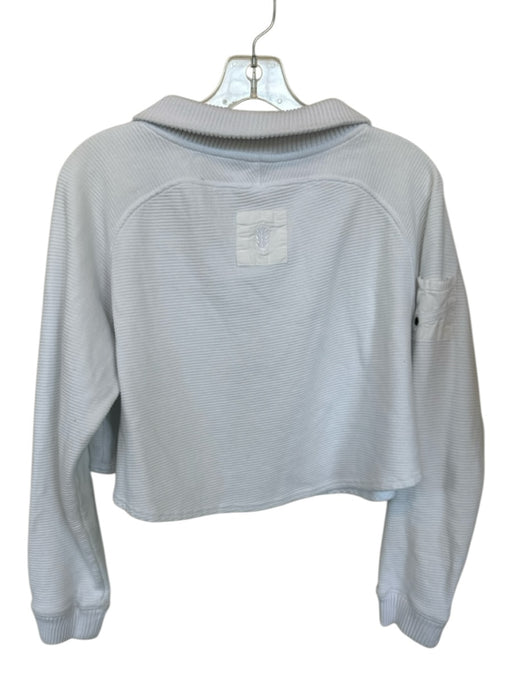 FP Movement Size S White Cotton Long Sleeve Ribbed Snap Button Athletic Top White / S