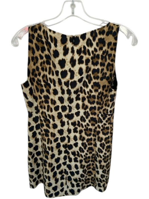 Zara Size S Tan & black Sleeveless Animal Print Back Zip Shift Dress Tan & black / S