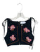 Significant Other Size 6 Black & Orange Cotton Blend Tie Straps Back Zip Top Black & Orange / 6