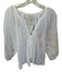 Cleobella Size XS White Cotton Long Balloon Sleeve Lace Detail Button Down Top White / XS