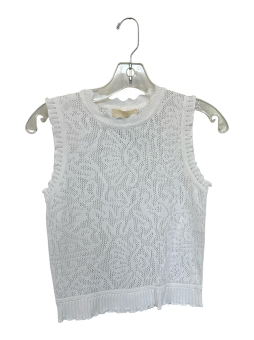 Ulla Johnson Size S Ivory Cotton Sleeveless Perforated Scalloped Top Ivory / S