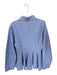 Ganni Size 34/XS Blue & Gray Cotton Long Sleeve Striped Button Down Peplum Top Blue & Gray / 34/XS