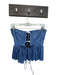 Sabina Musayev Size M Blue & Silver Polyester Strapless Metallic Keyhole Top Blue & Silver / M