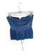 Sabina Musayev Size M Blue & Silver Polyester Strapless Metallic Keyhole Top Blue & Silver / M