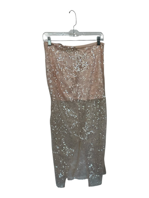 Zara Size M Blush Sequin Back Zip Maxi Skirt Blush / M