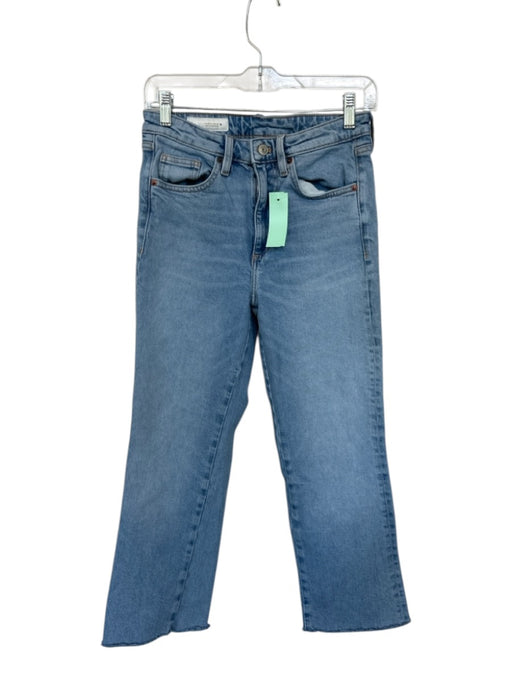 Zara Size 4 Light Wash Cotton Blend Mid Rise Straight Leg Jeans Light Wash / 4