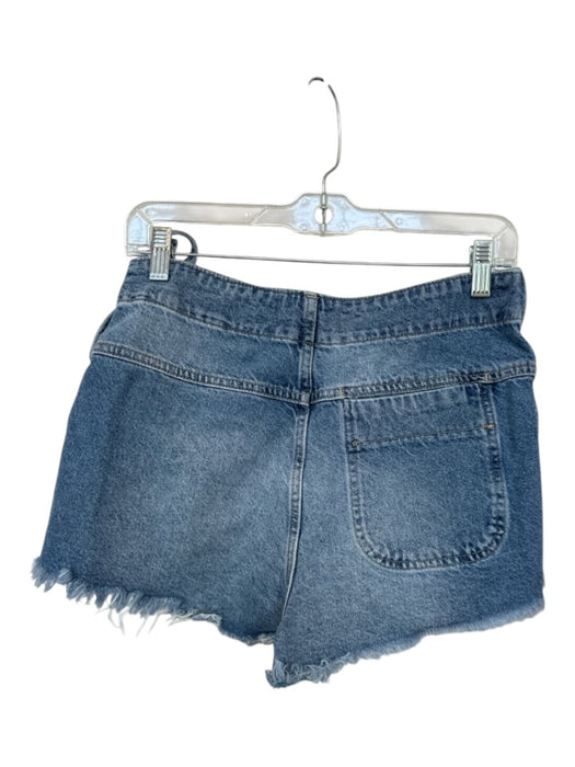 We The Free Size 6 Med Light Wash Cotton Side Tie Cut Off Denim Skort Med Light Wash / 6