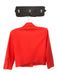 L'agence Size 6 Neon Coral Polyester Blend Shoulder Pads Buttons Cropped Jacket Neon Coral / 6
