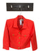 L'agence Size 6 Neon Coral Polyester Blend Shoulder Pads Buttons Cropped Jacket Neon Coral / 6
