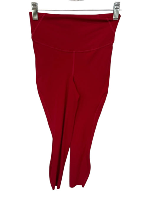 Lululemon Size 4 Red Nylon Blend Interior Pocket Cropped Athletic Leggings Red / 4