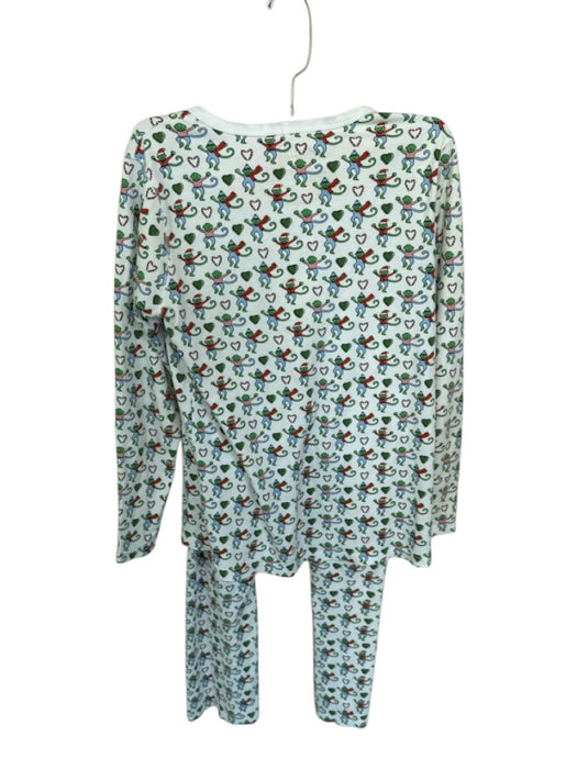 Roller Rabbit Size XS Green & Red Print Cotton Long Sleeve Monkeys Pajamas Green & Red Print / XS