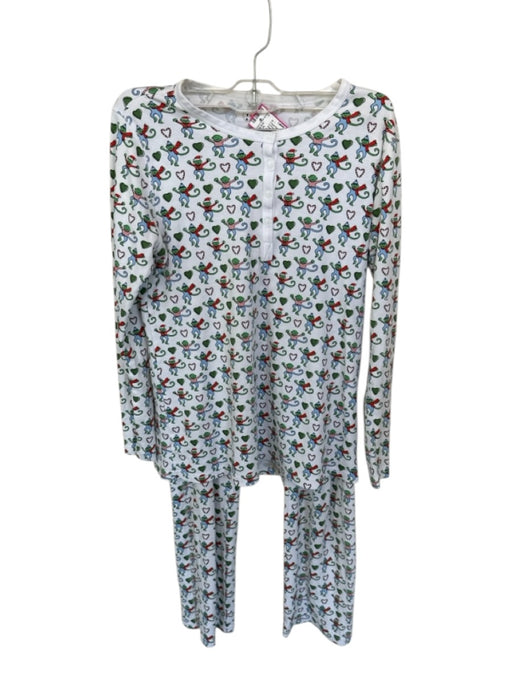 Roller Rabbit Size XS Green & Red Print Cotton Long Sleeve Monkeys Pajamas Green & Red Print / XS