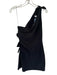 Zara Size S Black Cotton One Shoulder Side Tie Tie Strap Dress Black / S