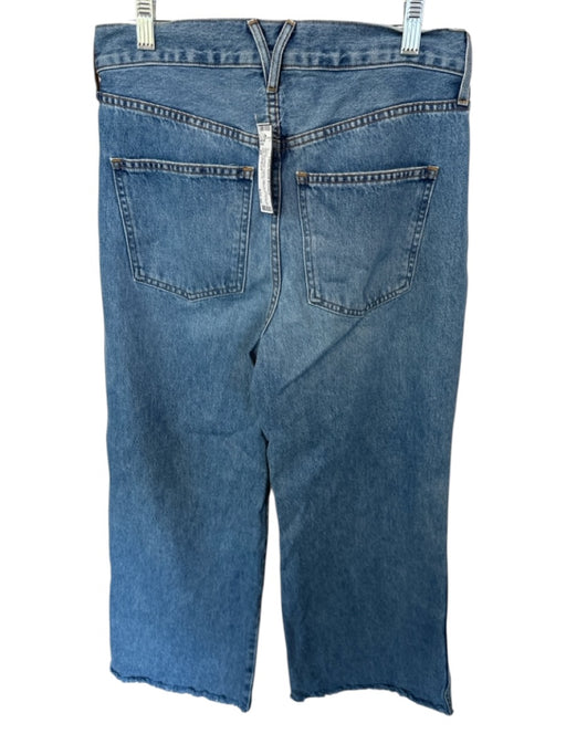 Veronica Beard Size 28 Medium Wash Cotton High Rise Straight Leg Raw Hem Jeans Medium Wash / 28