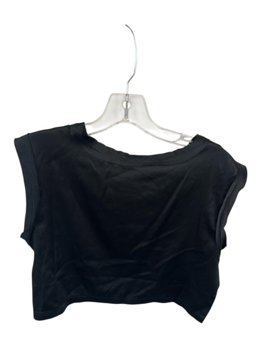 Nonchalant The Label Size S Black Silk Sleeveless Cropped Top Black / S