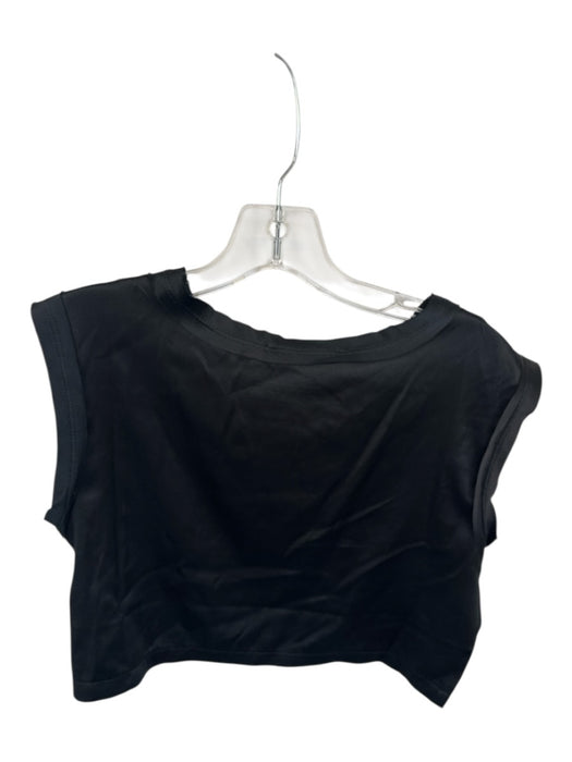 Nonchalant The Label Size S Black Silk Sleeveless Cropped Top Black / S