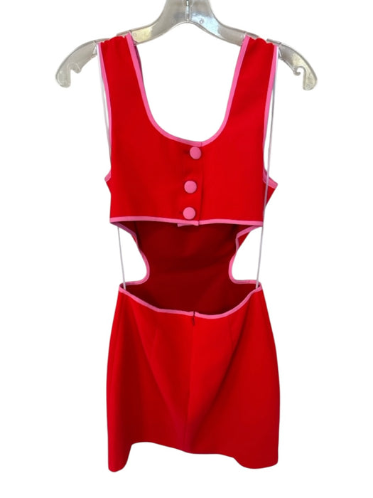 Amanda Uprichard Size S Red & Pink Polyester Cutout Color Block Mini Dress Red & Pink / S