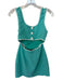 Amanda Uprichard Size XS Aqua & White Polyester Cutout Color Block Mini Dress Aqua & White / XS