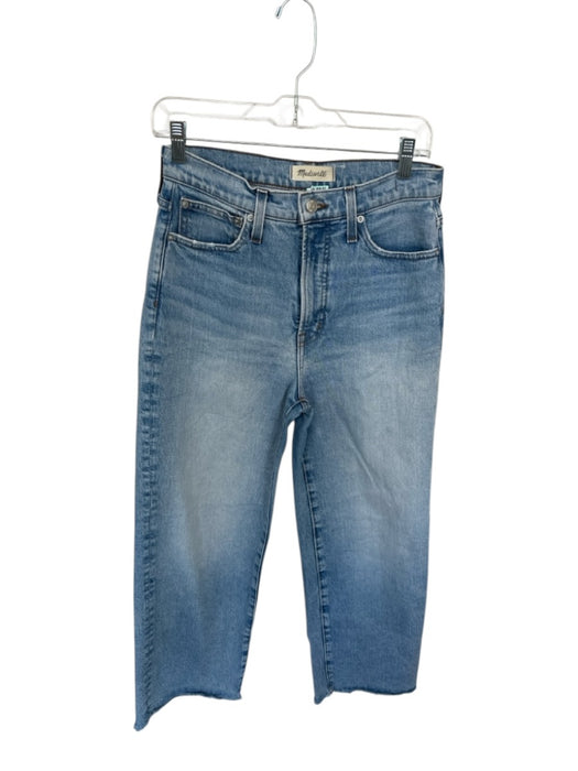 Madewell Size 27 Light Wash Cotton Wide Leg Straight Leg Raw Hem Jeans Light Wash / 27