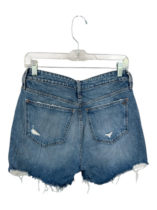 Madewell Size 26 Medium Wash Cotton Raw Hem Mid Thigh Shorts Medium Wash / 26