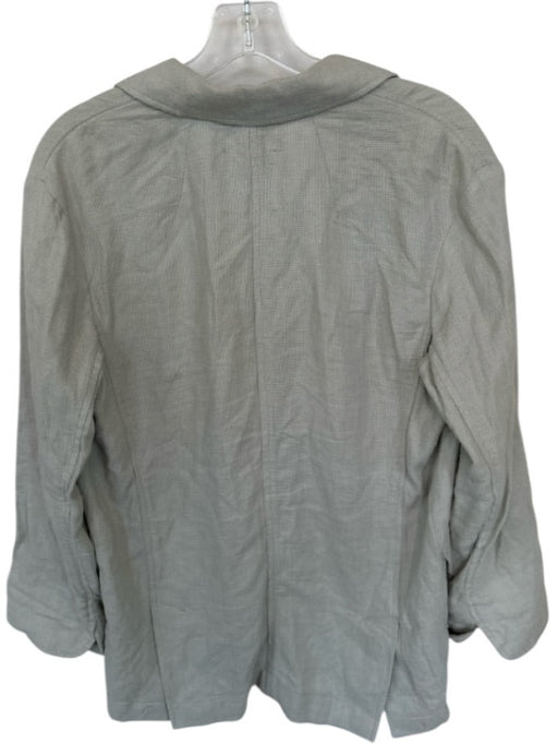 Madewell Size S Seafoam Linen Blend Button Up Long Sleeve Pockets Jacket Seafoam / S