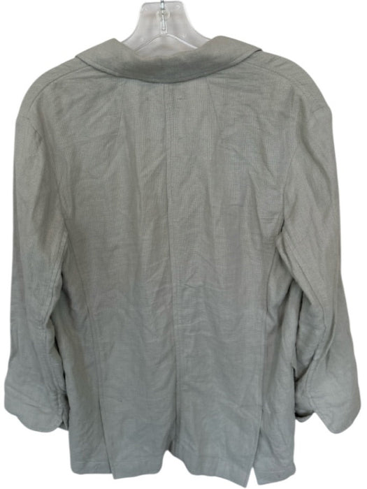 Madewell Size S Seafoam Linen Blend Button Up Long Sleeve Pockets Jacket Seafoam / S