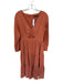 Madewell Size 4 Burnt Orange Cotton Maxi Long Sleeve Open Front V Neck Dress Burnt Orange / 4