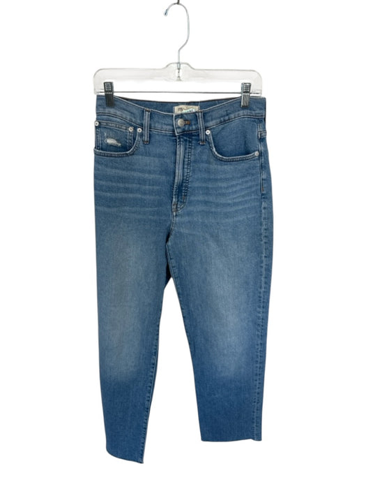 Madewell Size 26 Light Wash Cotton High Waist Straight Raw Hem Cropped Jeans Light Wash / 26