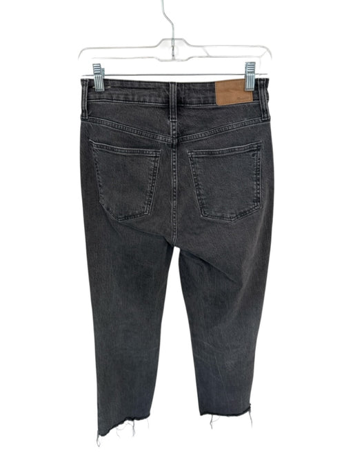 Madewell Size 26 Grey Cotton Wide Leg Raw Hem Straight Jeans Grey / 26