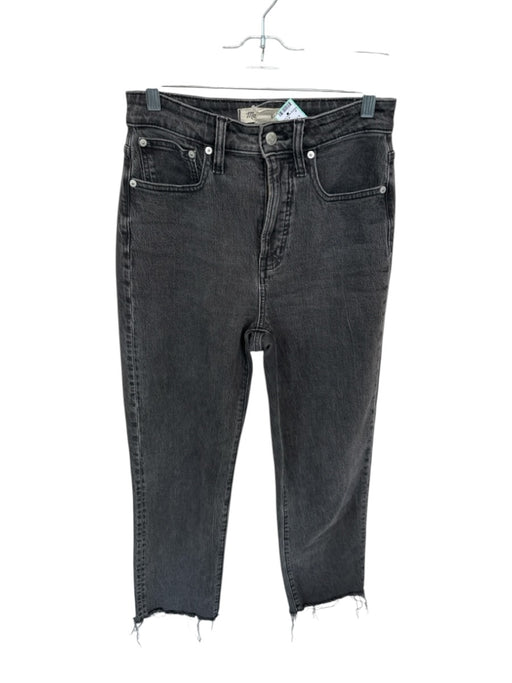 Madewell Size 26 Grey Cotton Wide Leg Raw Hem Straight Jeans Grey / 26
